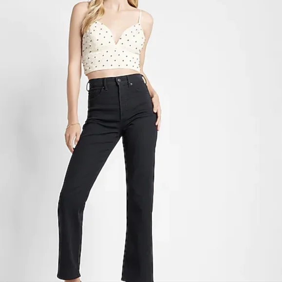 Eyelet Deep V-Neck Embellished Cropped Cami - Picture 3 of 5